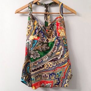 J.Crew Silk Multicolor Paisley Print Halter